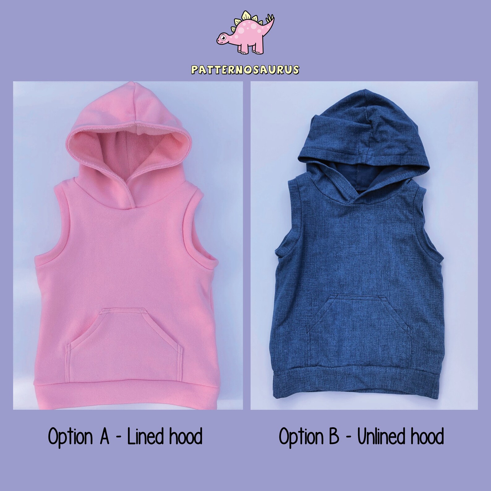 Sleeveless Hoodie Pattern PDF Sewing Pattern Childrens Vest Etsy