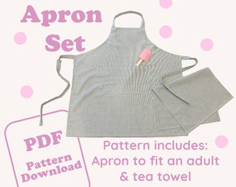 Apron sewing pattern, PDF pattern, apron pattern, pdf sewing pattern, adult apron pattern
