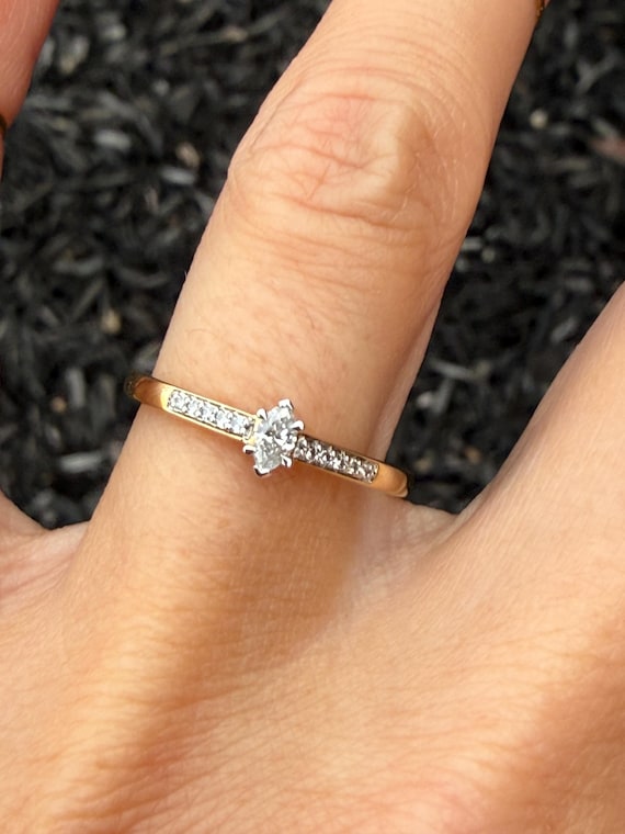 Natural Marquise Diamond Stacking Stackable Pinky… - image 12