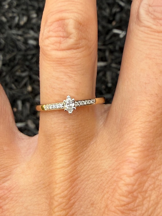 Natural Marquise Diamond Stacking Stackable Pinky… - image 7