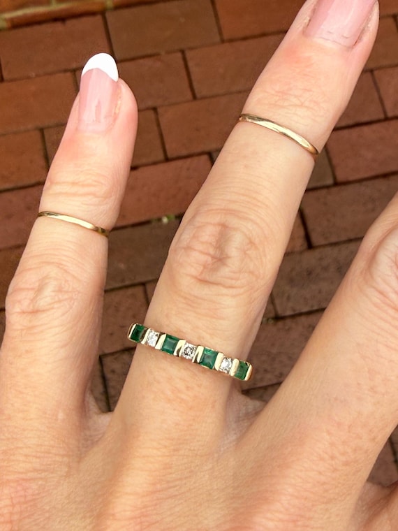 Alternating Emerald Diamond Stacking Stackable Ba… - image 2