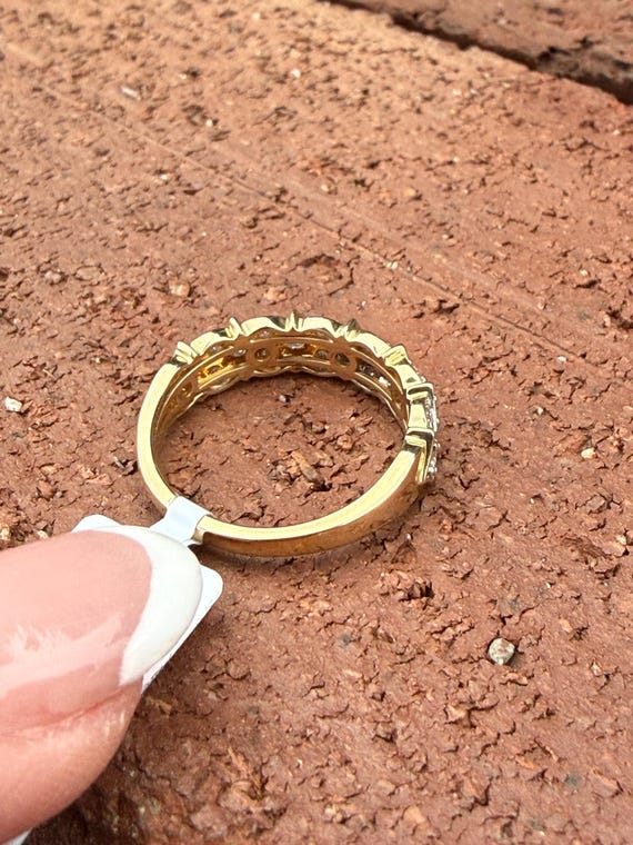 Natural Diamond 1/2ct Stacking Stackable Band Rin… - image 9