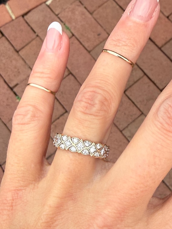 Natural Diamond 1/2ct Stacking Stackable Band Rin… - image 11