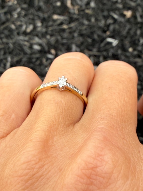 Natural Marquise Diamond Stacking Stackable Pinky… - image 5