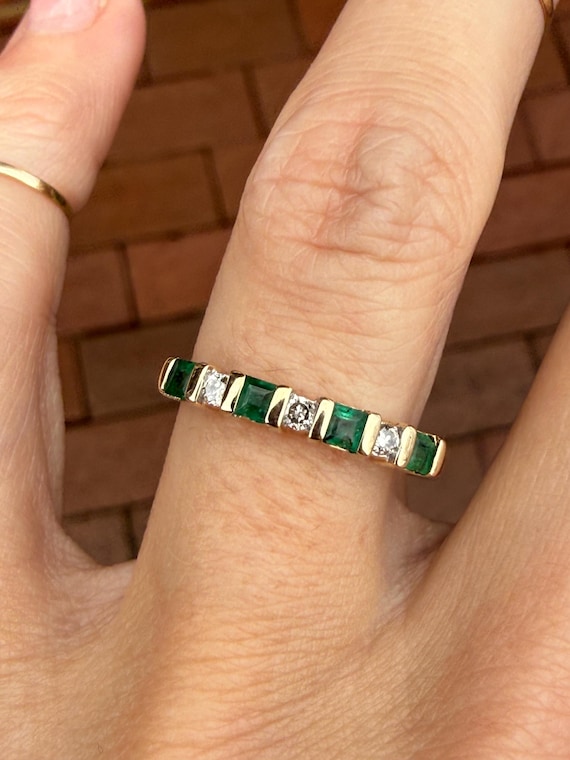 Alternating Emerald Diamond Stacking Stackable Ba… - image 15