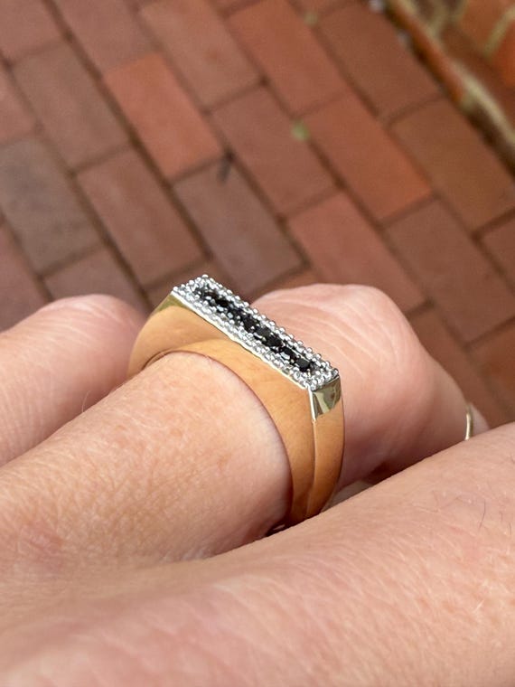 Black Diamond Stacking Stackable 10k Yellow Gold … - image 14