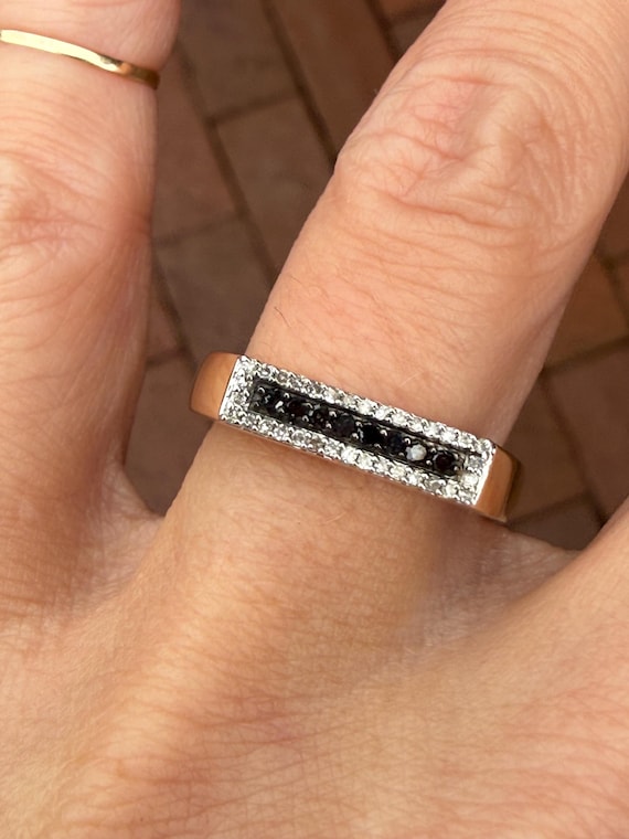 Black Diamond Stacking Stackable 10k Yellow Gold … - image 9