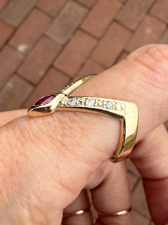 Dramatic Marquise Ruby Natural Diamond Chevron Ba… - image 8