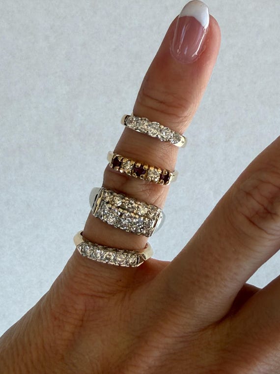 Round Ruby Round Natural Diamond Stacking Stackab… - image 9