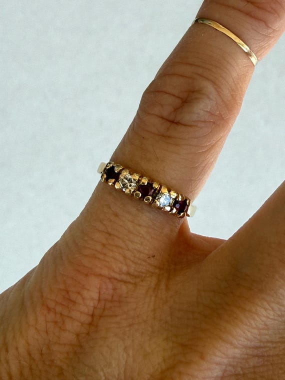 Round Ruby Round Natural Diamond Stacking Stackab… - image 8