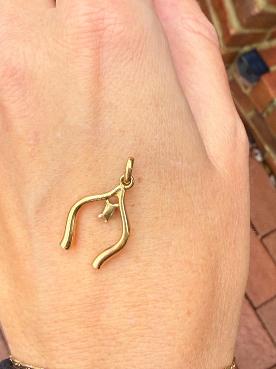 Wishbone Emerald Cut Emerald Solitaire Pendant Ch… - image 7