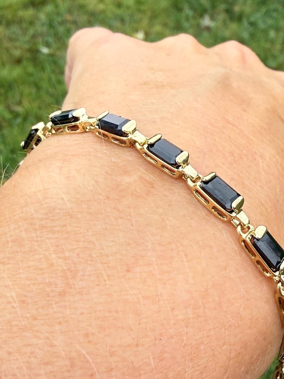 Emerald Cut Black Onyx Stacking Stackable Link Br… - image 5