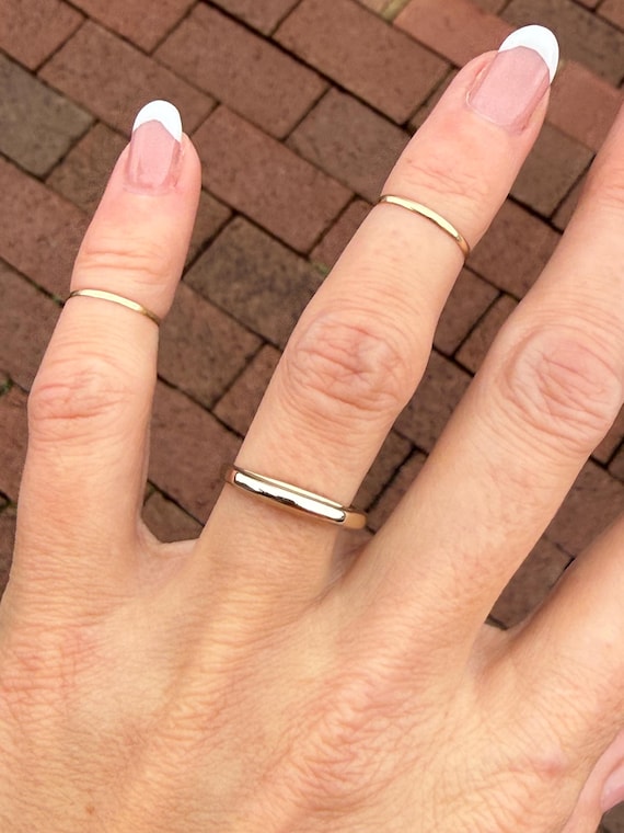 Unique Two Tone Stacking Stackable Anniversary We… - image 13