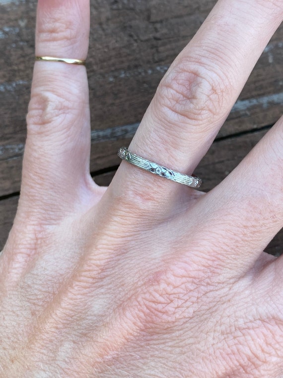 Engraved Eternity Stacking Stackable Wedding Anni… - image 5