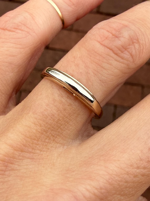 Unique Two Tone Stacking Stackable Anniversary We… - image 14