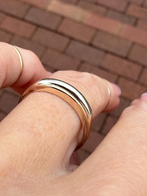 Unique Two Tone Stacking Stackable Anniversary We… - image 8