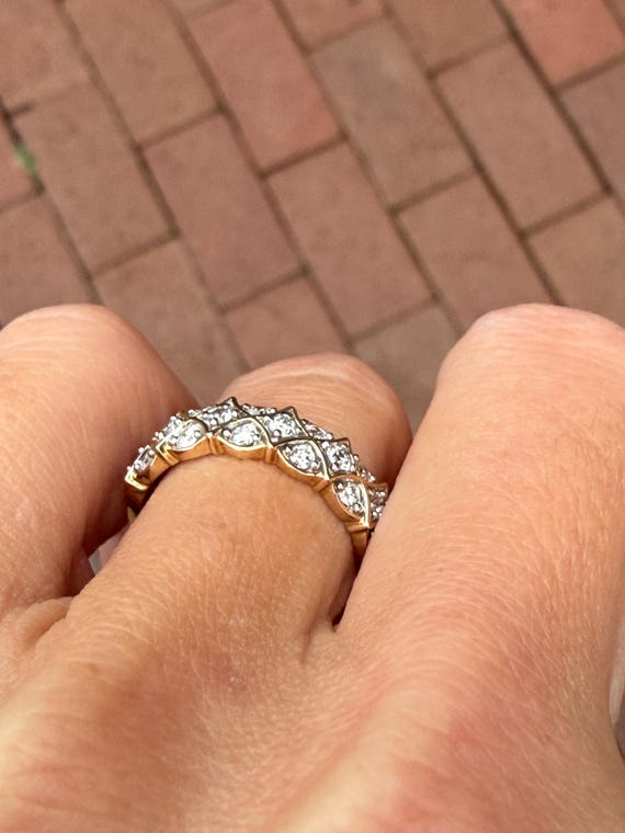 Natural Diamond 1/2ct Stacking Stackable Band Rin… - image 6