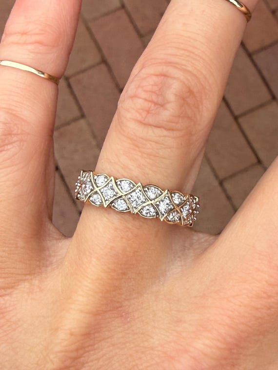 Natural Diamond 1/2ct Stacking Stackable Band Rin… - image 5