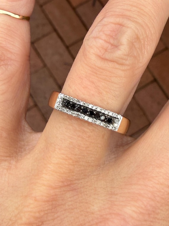 Black Diamond Stacking Stackable 10k Yellow Gold … - image 7