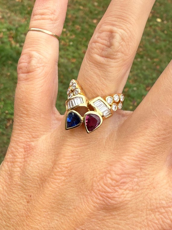 Fine Quality Ruby Sapphire Pear Shape Baguette Ro… - image 7