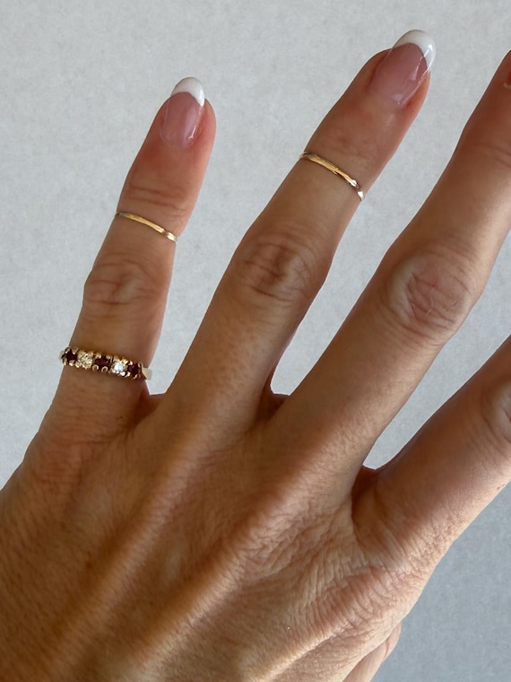 Round Ruby Round Natural Diamond Stacking Stackab… - image 2