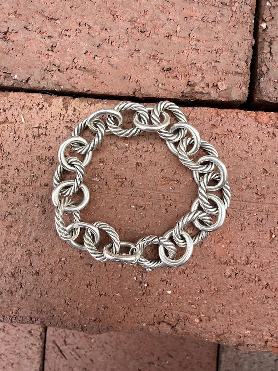 David Yurman Solid Cable Link Sterling Silver 7" … - image 5