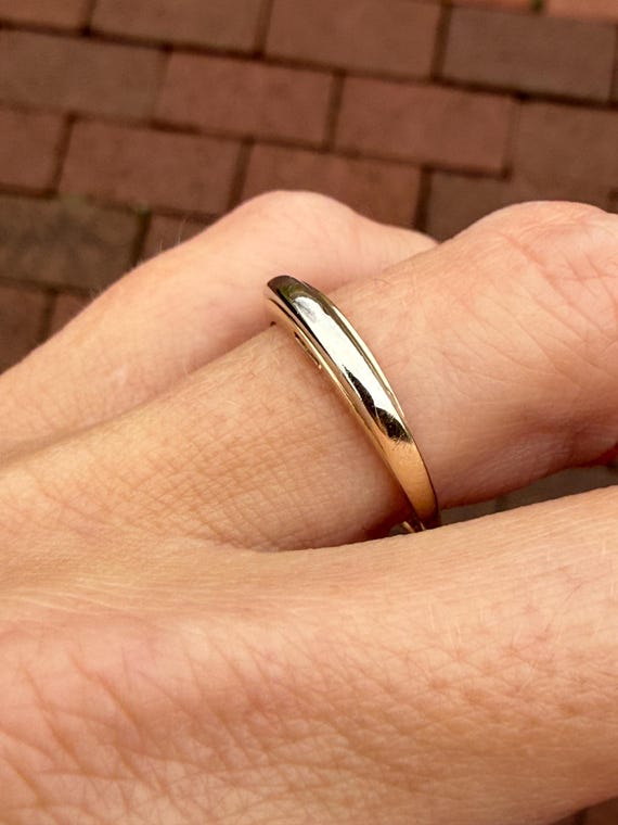 Unique Two Tone Stacking Stackable Anniversary We… - image 3