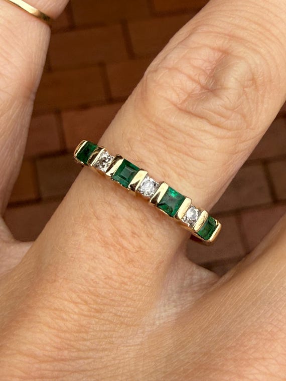 Alternating Emerald Diamond Stacking Stackable Ba… - image 1