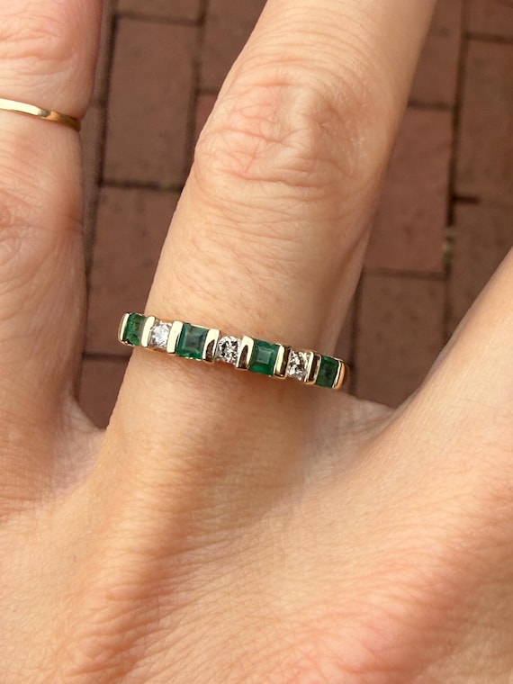 Alternating Emerald Diamond Stacking Stackable Ba… - image 14