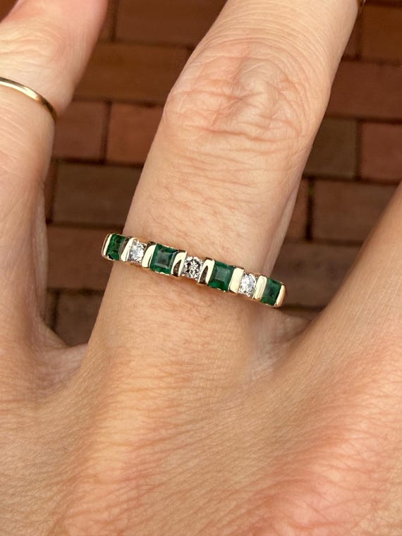 Alternating Emerald Diamond Stacking Stackable Ba… - image 7