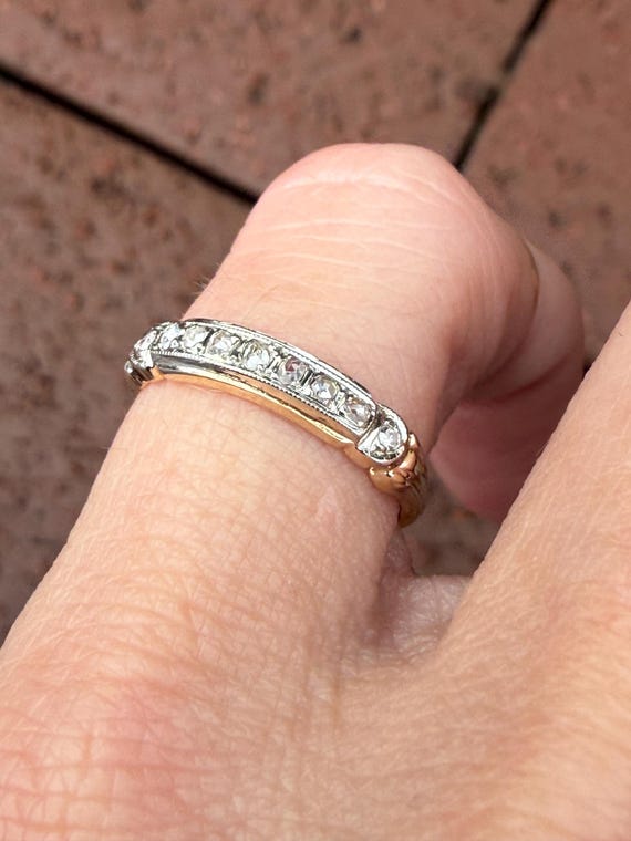 Antique Rose Cut Diamond Stacking Stackable Weddi… - image 8