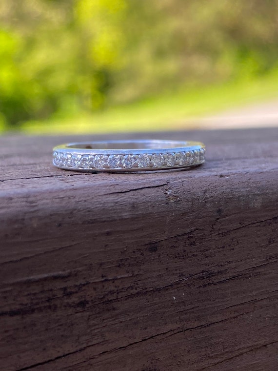 Diamond Half Eternity Stacking Stackable Wedding … - image 3