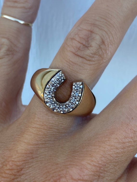 Bague fer a cheval vintage avec diamants Bague fer a cheval en or jaune 10 carats Etsy Canada