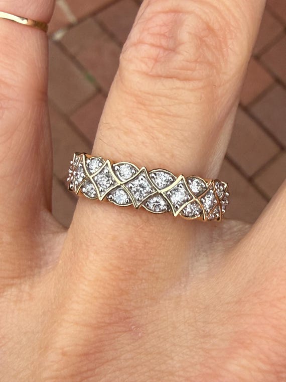 Natural Diamond 1/2ct Stacking Stackable Band Rin… - image 1