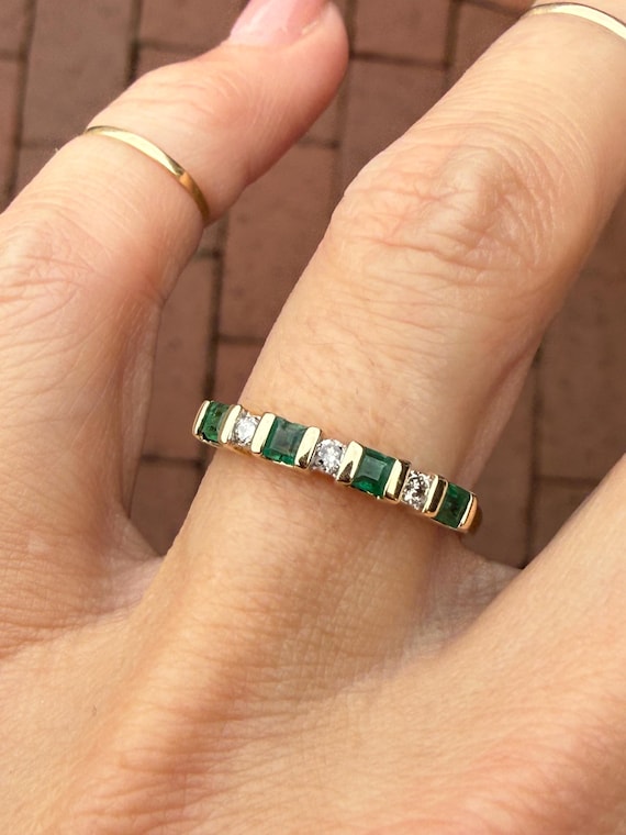 Alternating Emerald Diamond Stacking Stackable Ba… - image 9
