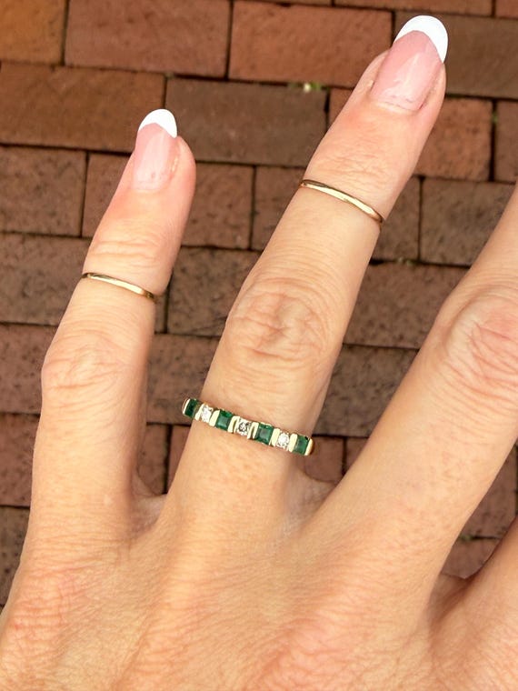 Alternating Emerald Diamond Stacking Stackable Ba… - image 10