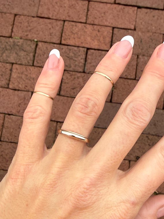 Unique Two Tone Stacking Stackable Anniversary We… - image 9