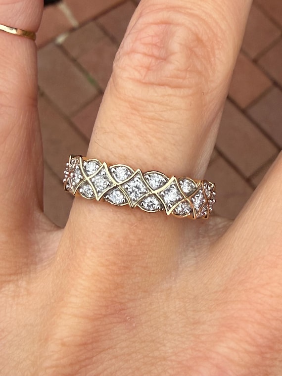 Natural Diamond 1/2ct Stacking Stackable Band Rin… - image 3