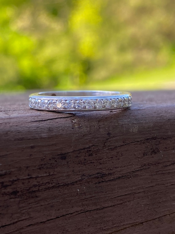 Diamond Half Eternity Stacking Stackable Wedding … - image 2