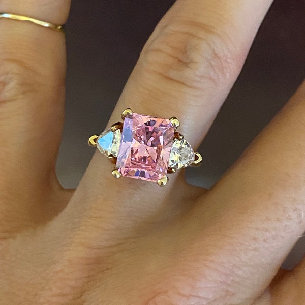 Pink Ice Ring Etsy