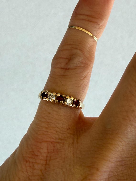 Round Ruby Round Natural Diamond Stacking Stackab… - image 4