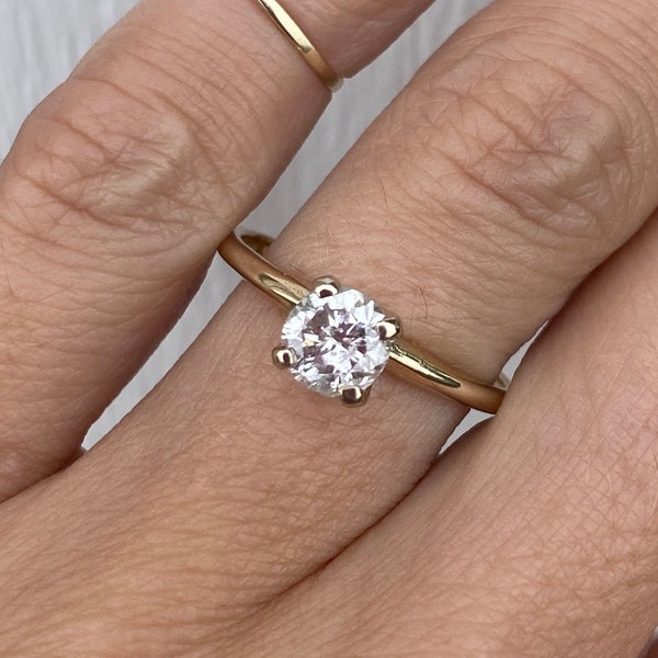 Round Brilliant Cut Approximately 1ct Diamond Solitaire Wedding Engagement Ring 14k Yellow Gold #3
