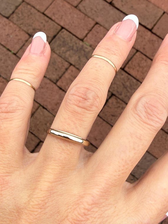 Unique Two Tone Stacking Stackable Anniversary We… - image 17