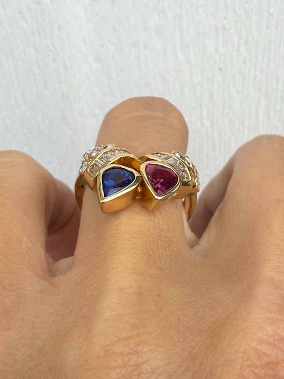 Fine Quality Ruby Sapphire Pear Shape Baguette Ro… - image 3