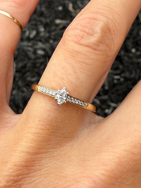 Natural Marquise Diamond Stacking Stackable Pinky… - image 4