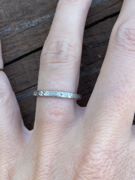 Engraved Eternity Stacking Stackable Wedding Anni… - image 1