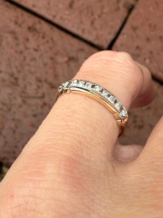 Antique Rose Cut Diamond Stacking Stackable Weddi… - image 10