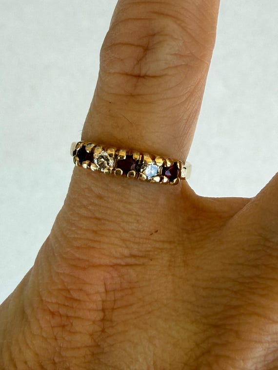 Round Ruby Round Natural Diamond Stacking Stackab… - image 1