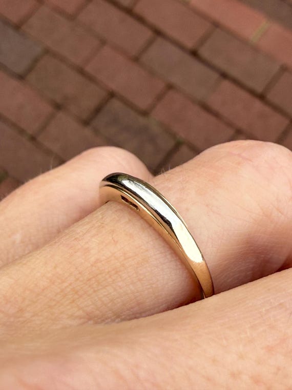 Unique Two Tone Stacking Stackable Anniversary We… - image 5