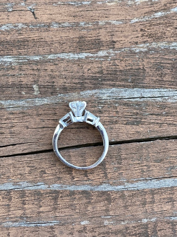 Oval Baguette Diamond Engagement Ring Platinum - image 6